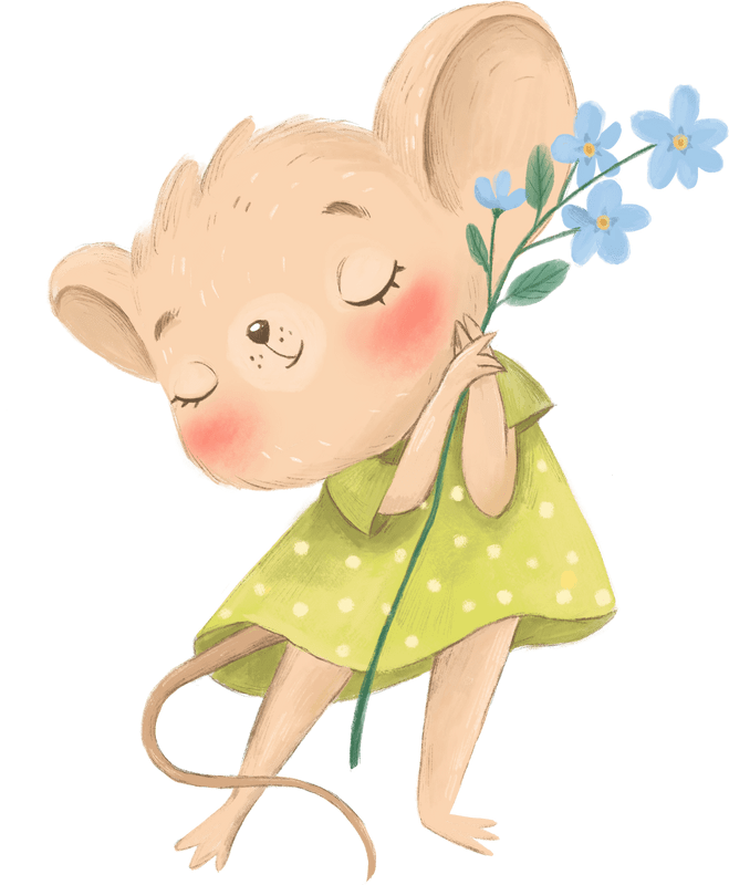 Mouse Holding Flower